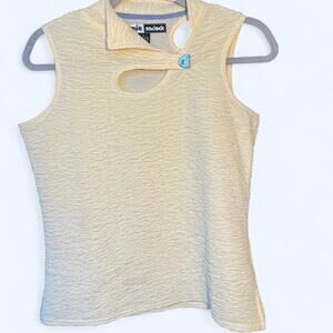 Y2K Deadstock butter yellow Jamie Sadock silver hardware and cutout details